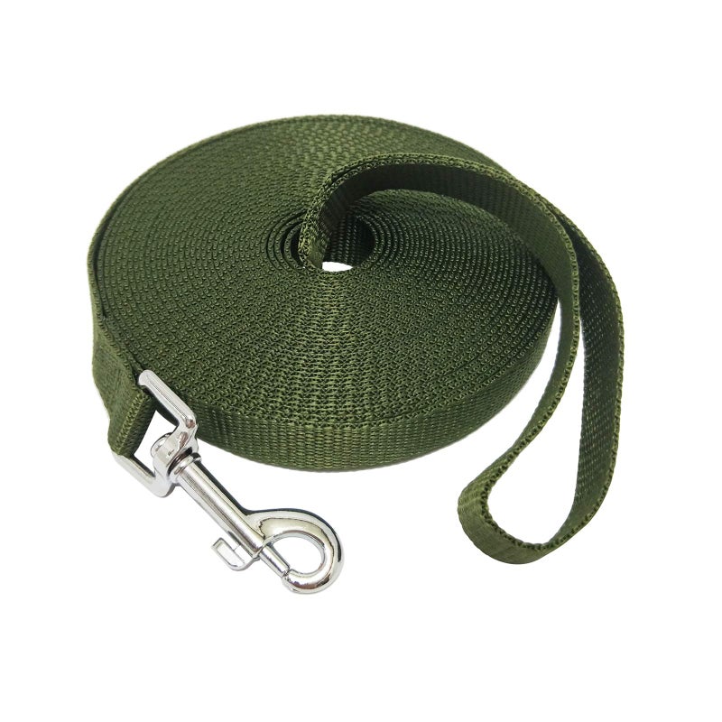 MANDAO Nylon Training Dog Leash for Small Medium Large Dogs, 15ft 20ft 30ft 50ft Long Leash Dog/Puppy Lead for Obedience Recall Training, Camping (30ft, Green) - Image 1